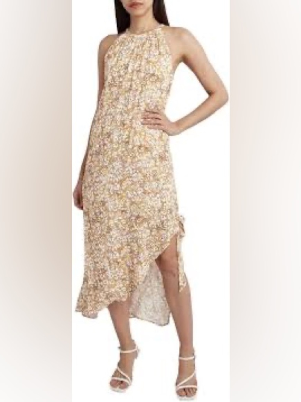 New BCBGeneration Wms Color All Over Animal Print Halter Asymmetric Midi Dress S